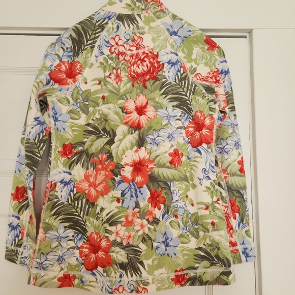 Tommy Bahama zip jacket sweater tropical hibiscus hawaii print pattern size XS - Picture 5 of 6